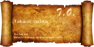 Takács Opika névjegykártya